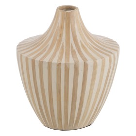 Vase White Beige Bamboo 27 x 27 x 31 cm by BigBuy Home, Vases - Ref: S8804620, Price: 35,74 €, Discount: %