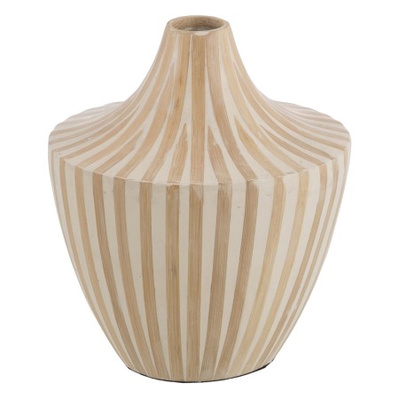 Vaso Branco Bege Bambu 27 x 27 x 31 cm | Tienda24 - Global Online Shop Tienda24.eu