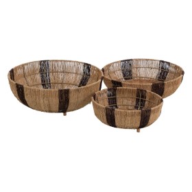 Set of Baskets Alexandra House Living 03843 Brown Wood wicker Rattan (3 Units) | Tienda24 - Global Online Shop Tienda24.eu