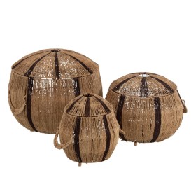 Korbsatz 42 x 42 x 48 cm Minze Naturfaser (3 Stücke) | Tienda24 - Global Online Shop Tienda24.eu