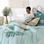 Housse de Couette HappyFriday Blanc Foliage Mint Multicouleur 155 x 220 cm | Tienda24 Tienda24.eu