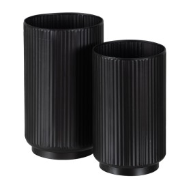 Set of Planters Black Iron 16,5 x 16,5 x 28 cm (2 Units) by BigBuy Garden, Cachepots - Ref: S8804688, Price: 33,19 €, Discoun...