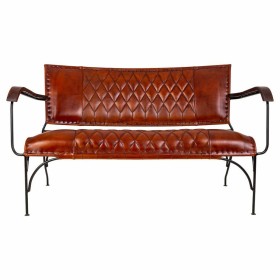 Bench Alexandra House Living Leather Iron Mango wood 71 x 76 x 127 cm by Alexandra House Living, Benches - Ref: D1631207, Pri...