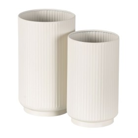 Set de pots de fleurs Crème Fer 16,5 x 16,5 x 28 cm (2 Unités) de BigBuy Garden, Cache-pots - Réf : S8804689, Prix : 33,19 €,...