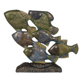 Figurine Décorative Bleu Marron Vert Poissons 60 x 11,5 x 52 cm de BigBuy Home, Objets de décoration - Réf : S8804805, Prix :...