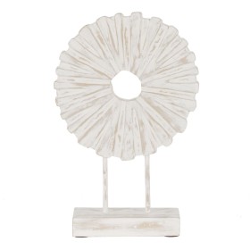 Escultura Branco Bege Madeira de mangueira 25,5 x 9,5 x 37 cm de BigBuy Home, Esculturas - Ref: S8804808, Preço: 40,80 €, Des...