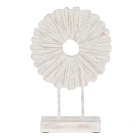 Scultura Bianco Beige Legno di mango 25,5 x 9,5 x 37 cm di BigBuy Home, Sculture - Rif: S8804808, Prezzo: 40,80 €, Sconto: %