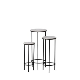 Set of 3 tables Black Grey Iron 30 x 30 x 71 cm (3 Units) by BigBuy Home, Tables - Ref: S8804827, Price: 68,68 €, Discount: %