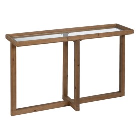 Console Naturale Vetro Temperato Legno di abete 120 x 33 x 75 cm di BigBuy Home, Tavoli - Rif: S8804844, Prezzo: 205,77 €, Sc...