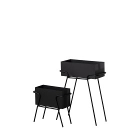 Set de pots de fleurs Noir Fer 58 x 25 x 76 cm (2 Unités) de BigBuy Garden, Cache-pots - Réf : S8804862, Prix : 83,15 €, Remi...