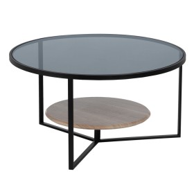 Centre Table Black Natural Crystal Iron MDF Wood 75 x 75 x 40 cm by BigBuy Home, Tables - Ref: S8804883, Price: 218,41 €, Dis...