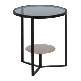 Mesa auxiliar Negro Natural Cristal Hierro 45 x 45 x 50 cm de BigBuy Home, Mesas - Ref: S8804884, Precio: 102,89 €, Descuento: %