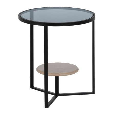 Mesa auxiliar Negro Natural Cristal Hierro 45 x 45 x 50 cm | Tienda24 - Global Online Shop Tienda24.eu