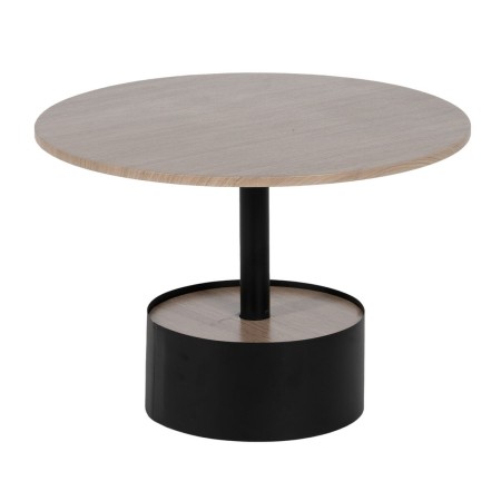 Centre Table Black Natural Iron MDF Wood 65 x 65 x 37,5 cm | Tienda24 - Global Online Shop Tienda24.eu