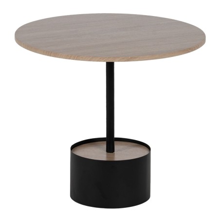 Mesa de Centro Negro Natural Hierro Madera MDF 50 x 50 x 45 cm | Tienda24 - Global Online Shop Tienda24.eu