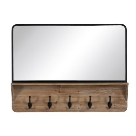 Wall mirror Black Beige Wood Crystal 90 x 13 x 66 cm by BigBuy Home, Wall-Mounted Mirrors - Ref: S8804934, Price: 125,77 €, D...