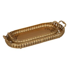 Snack tray Golden Iron 55 x 22 x 8,5 cm (2 Units) by BigBuy Home, Plates and dishes - Ref: S8804959, Price: 38,33 €, Discount: %