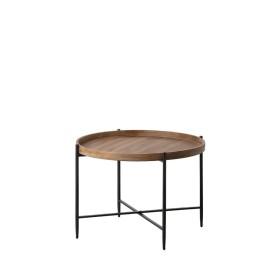 Tavolino da Caffè Nero Naturale Ferro Legno di abete 80 x 80 x 55 cm di BigBuy Home, Tavoli - Rif: S8805011, Prezzo: 160,49 €...