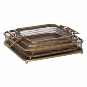 Snack tray Golden Iron 40 x 40 x 10 cm by BigBuy Home, Plates and dishes - Ref: S8805021, Price: 94,89 €, Discount: %