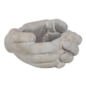 Macetero Gris Cemento Mano 24 x 22 x 12 cm de BigBuy Garden, Maceteros - Ref: S8805079, Precio: 15,61 €, Descuento: %