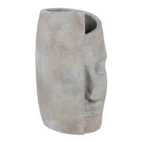 Vase Gris Ciment Visage 18,5 x 16 x 27,5 cm de BigBuy Home, Vases - Réf : S8805081, Prix : 18,78 €, Remise : %