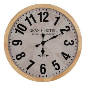 Wall Clock White Natural Wood Crystal 76 x 76 x 6 cm by BigBuy Home, Wall Clocks - Ref: S8805115, Price: 86,42 €, Discount: %