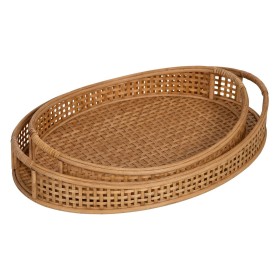 Tray Natural Bamboo 56 x 37 x 9,5 cm (2 Units) by BigBuy Home, Plates and dishes - Ref: S8805175, Price: 69,02 €, Discount: %