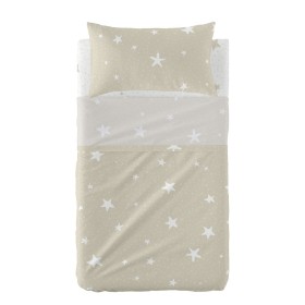 Jeu de draps HappyFriday Basic Kids Vichy Gris Lit de bébé 2 Pièces | Tienda24 Tienda24.eu