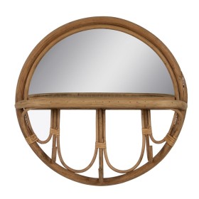 Wall mirror Beige Natural 42 x 12,5 x 42 cm by BigBuy Home, Wall-Mounted Mirrors - Ref: S8805219, Price: 57,73 €, Discount: %