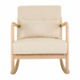 Silla mecedora Alexandra House Living Crema Goma Algodón Lino Madera 88 x 78 x 66 cm de Alexandra House Living, Sillas - Ref:...