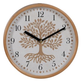 Horloge Murale Arbre Blanc Naturel Bois Verre 22 x 22 x 4,5 cm de BigBuy Home, Pendules murales - Réf : S8805245, Prix : 19,2...