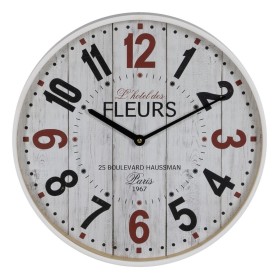 Wall Clock White Wood Crystal 40 x 40 x 4,5 cm by BigBuy Home, Wall Clocks - Ref: S8805259, Price: 38,83 €, Discount: %