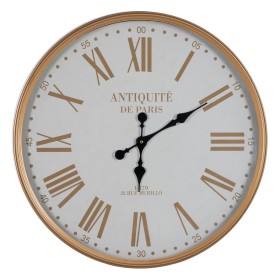 Horloge Murale Blanc Naturel Fer 60 x 60 x 6 cm de BigBuy Home, Pendules murales - Réf : S8805283, Prix : 62,93 €, Remise : %