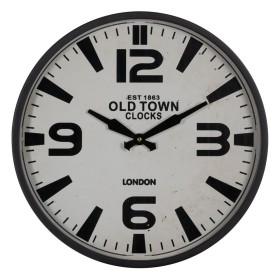 Wall Clock White Black Iron 46 x 46 x 6 cm by BigBuy Home, Wall Clocks - Ref: S8805284, Price: 35,42 €, Discount: %