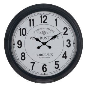 Wall Clock White Black Iron 70 x 70 x 6,5 cm by BigBuy Home, Wall Clocks - Ref: S8805285, Price: 75,43 €, Discount: %