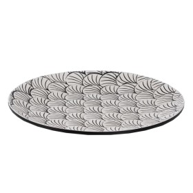 Tray White Black Polyresin 41 x 41 x 4 cm by BigBuy Home, Plates and dishes - Ref: S8805321, Price: 30,65 €, Discount: %