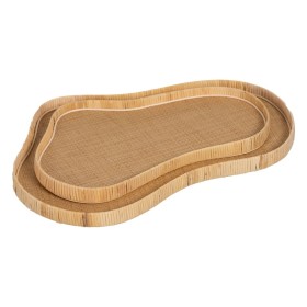 Bandeja Natural Ratán 57,5 x 38,5 x 4 cm (2 Unidades) de BigBuy Home, Platos y fuentes - Ref: S8805330, Precio: 48,56 €, Desc...