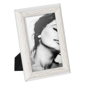 Cadre photo Blanc Polyrésine 13,5 x 2,5 x 18,5 cm de BigBuy Home, Cadres muraux et de table - Réf : S8805351, Prix : 10,89 €,...