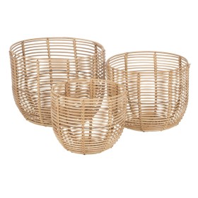 Cesta Multiusos 3 Peças 28 x 28 x 36 cm Natural Fibra natural | Tienda24 - Global Online Shop Tienda24.eu