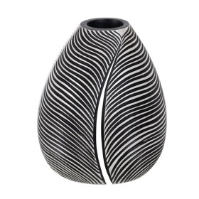 Buy Vase White Black Polyresin 17,5 x 17,5 x 20,5