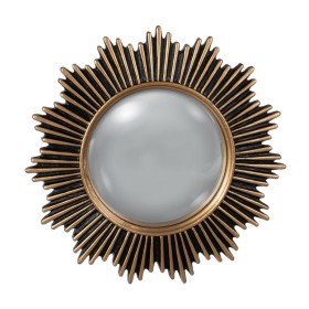 Wall mirror Black Golden Polyresin 24,5 x 1,8 x 24,5 cm by BigBuy Home, Wall-Mounted Mirrors - Ref: S8805442, Price: 21,11 €,...