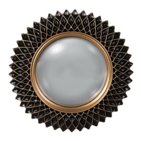 Miroir mural Noir Doré Résine Polyrésine 32 x 2,3 x 32 cm de BigBuy Home, Miroirs muraux - Réf : S8805445, Prix : 26,04 €, Re...