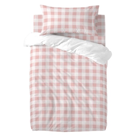 Duvet cover set HappyFriday Basic Kids Pink Baby Crib Gingham 2 Pieces | Tienda24 Tienda24.eu