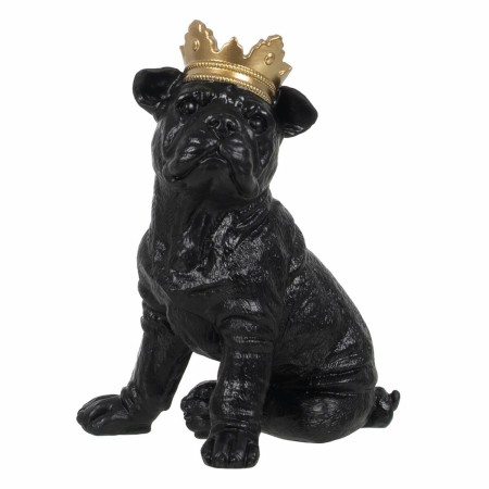 Figura Decorativa Preto Dourado Cão 15,5 x 18,4 x 25,5 cm | Tienda24 - Global Online Shop Tienda24.eu