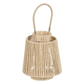 Lanterna Portacandele Lanterna Beige Naturale Juta Cristallo 31 x 31 x 55 cm | Tienda24 - Global Online Shop Tienda24.eu