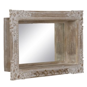 Wall mirror White Beige Crystal Mango wood MDF Wood Vertical 61 x 10,79 x 38 cm by BigBuy Home, Wall-Mounted Mirrors - Ref: S...