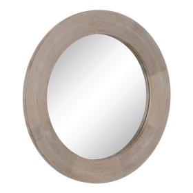 Wall mirror White Natural Crystal Mango wood MDF Wood Vertical Circular 91,5 x 3,8 x 91,5 cm by BigBuy Home, Wall-Mounted Mir...