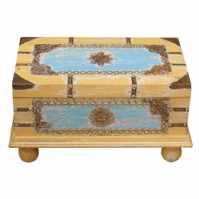 Baule Alexandra House Living Giallo Azzurro Legno di mango 28 x 27 x 50 cm Stile artigianale di Alexandra House Living, Bauli...