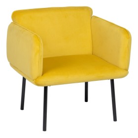 Fauteuil Jaune Noir 100 % polyester 76 x 64 x 77 cm de BigBuy Home, Chaises - Réf : S8805810, Prix : 169,64 €, Remise : %