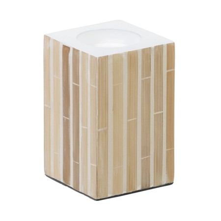 Candleholder Beige Bamboo MDF Wood 10,5 x 10,5 x 16 cm | Tienda24 - Global Online Shop Tienda24.eu